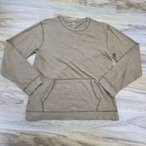 💜Dip Brown Kangaroo Pocket Long Sleeve Shirt Men's Medium